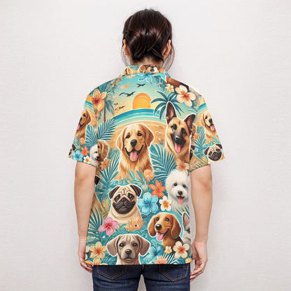 Premium Tropical Dog Lovers Hawaiian Shirt – Vibrant & Breathable Island Style