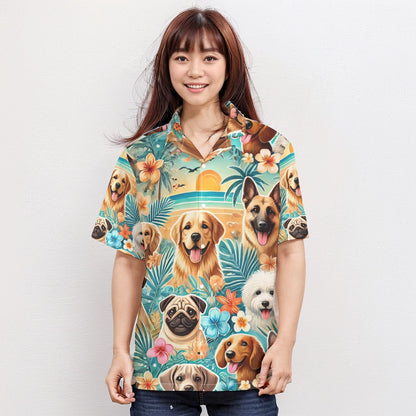 Premium Tropical Dog Lovers Hawaiian Shirt – Vibrant & Breathable Island Style