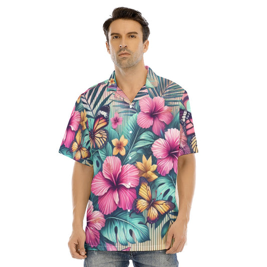 Tropical Butterfly Paradise Hawaiian Shirt – Vibrant Floral Island Style