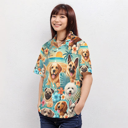 Premium Tropical Dog Lovers Hawaiian Shirt – Vibrant & Breathable Island Style